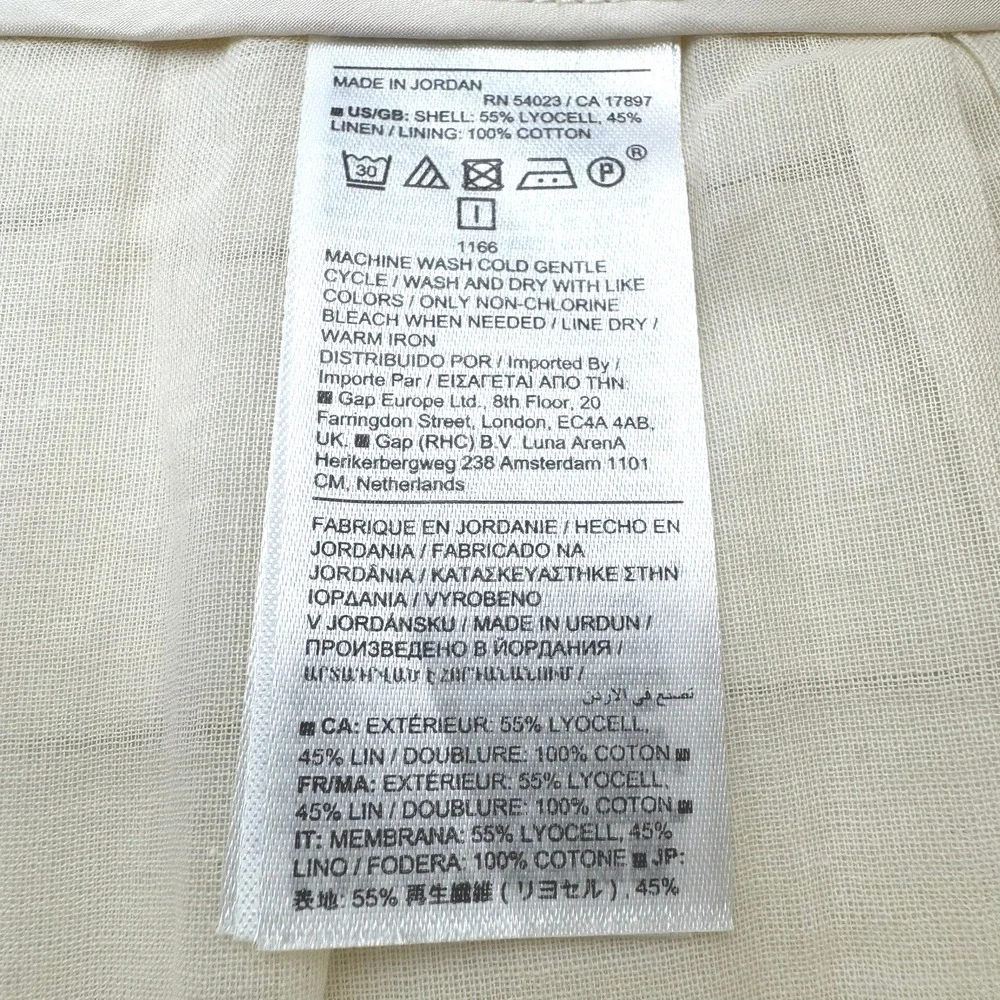 BANANA‎ REPUBLIC NWT Women's 16 Cream White Tencel Linen Wide Leg Pleated Pants